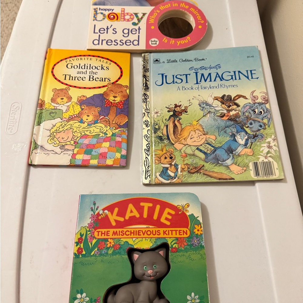 4Toddler-Pre-K Hardback booksLet’s Get Dressed,Goldilocks&3 Bears,Just Imag.Kate